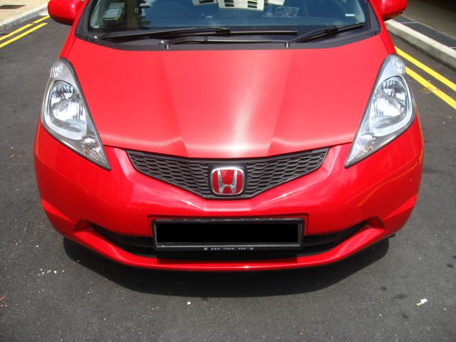 Bonnet (Fit) -Red CF (Front View)